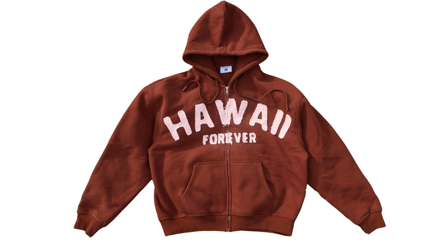 "I Wish You Were Here" Mocha Zip Hoodie